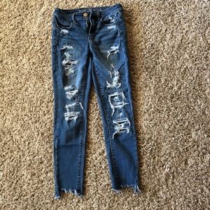 American Eagle distressed jeans with patches